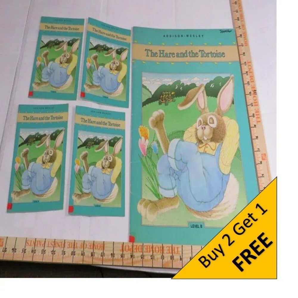 The Hare and the Tortoise (almost 2 feet tall) with (4) student story books